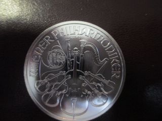 2011 1.  5 Euro One Ounce Silver Philharmoniker Coin Austria photo