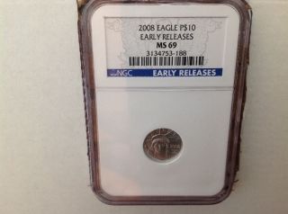 2008 10 Dollar Platinum Eagle Early Releases Ms69 Ngc photo