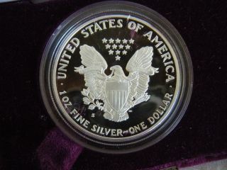 1986 - S American Silver Eagle Flawless Proof 1 Oz.  999 photo