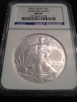 2010 Ngc Ms69 American Silver Eagle - Early Release - Superior Coin photo
