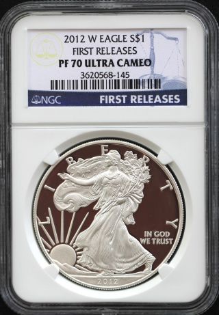 2012 - W Silver Eagle Ngc Pf70 Fr - A Proof 70 Eagle In Format photo