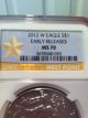 2012 W Silver Eagle Ngc Ms70 Early Releases Burnished Silver photo 10