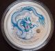 2012 Perth Year Of The Dragon White/blue Colorized Coin 1 Oz.  999 Silver Silver photo 4