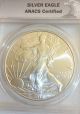 2010 Silver American Eagle - 1 0z.  Silver Coin - Anacs Ms 70 - Bright - Shiny - Perfect Silver photo 1