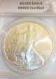 2010 Silver American Eagle - 1 0z.  Silver Coin - Anacs Ms 70 - Bright - Shiny - Perfect Silver photo 3