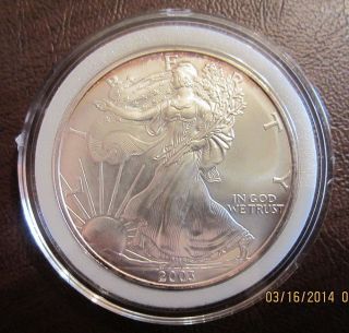 2003 American Silver Eagle Dollar Coin $1 1 Troy Ounce.  999 Fine Unc 666 photo