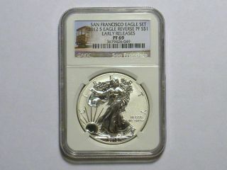 2012 Silver Eagle (s) Reverse Early Releases Ngc Pf 69 photo