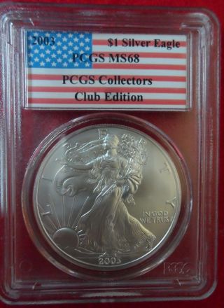 United States 2003 American Eagle 1oz Fine Silver Dollar,  Ms 68 photo