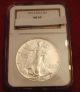 1992 American Silver Eagle Ngc Ms 69 Near Perfect Coin 1oz $1 Silver photo 1
