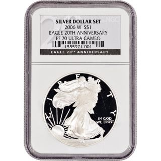 2006 - W American Silver Eagle Proof - Ngc Pf70 Ucam - 20th Anniversary photo