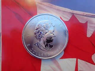 2014 Canadian Maple Leaf Coin.  9999 Fine Silver photo
