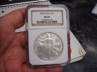 Ngc Ms69 2006 Silver Eagle $1 Bin photo