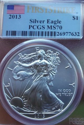 2013 Silver Eagle First Strike Pcgs Ms70 photo