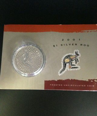 2001 One Dollar Silver Kangaroo Coin photo