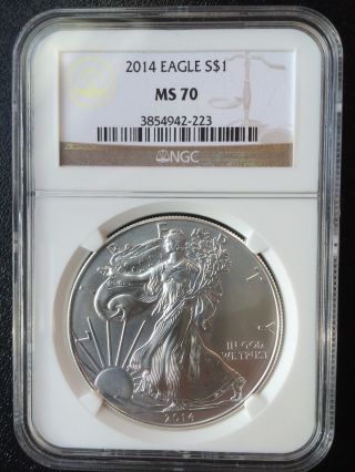 Perfect Grade - Ngc Slabbed Ms - 70 - 2014 American Silver Eagle photo