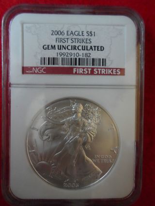 United States 2006 American Eagle 1oz.  999 Fine Silver,  1992910 - 182,  Ungraded photo