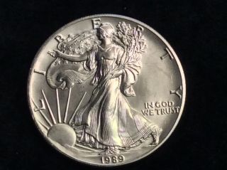 1989 American Eagle Bu Coin.  999 Silver photo
