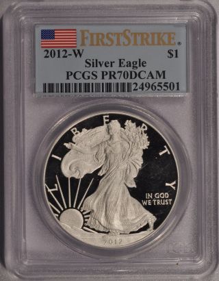 2012 - W American Silver Eagle Proof First Strike Pcgs Pr70dcam photo