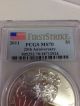 2011 Pcgs Ms70 First Strike 25th Anniversary Silver Eagle Silver photo 3