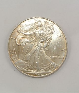 1996 American Silver Eagle $1 One Dollar 1oz.  Fine.  999 Silver Coin photo