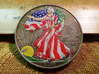 2000 U.  S.  Painted Silver Eagle - S&h Usa photo