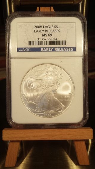 2008 Silver Eagle Ngc Ms69 Early Releases photo