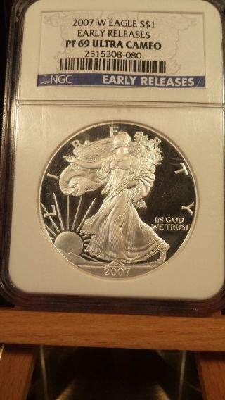 2007 - W Proof Silver Eagle Ngc Pf69ucam Early Releases photo