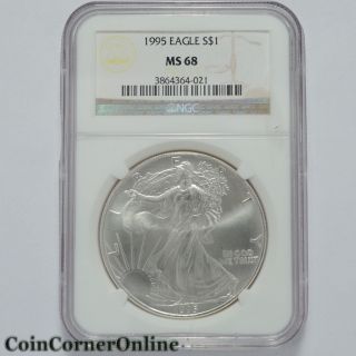 1995 U.  S.  Dollar Silver Eagle Ngc Ms68 (slx710) photo