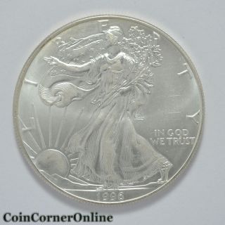 1996 U.  S.  One Dollar Silver Eagle Bu (ccx2272) photo