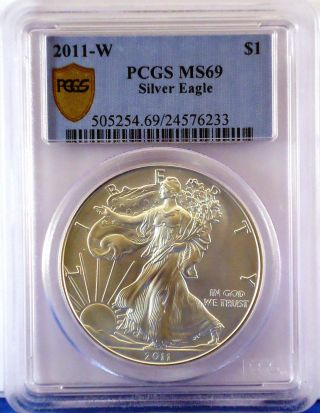 2011 - W American Eagle Silver Pcgs ' Secure Plus ' Coin Ms69 24576233 photo