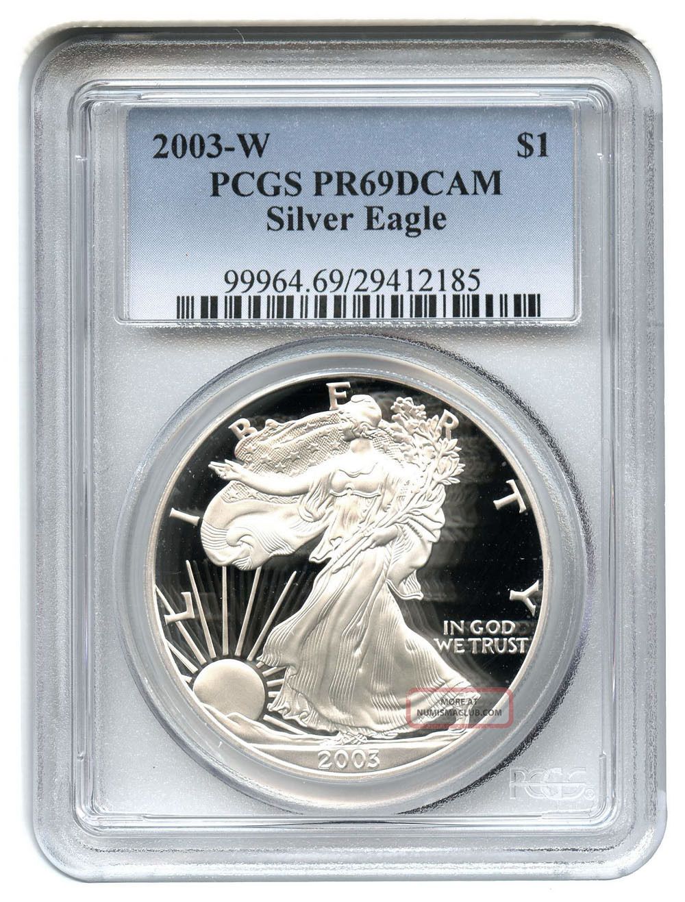 2003 $1 ASE American Silver Eagle NGC MS69