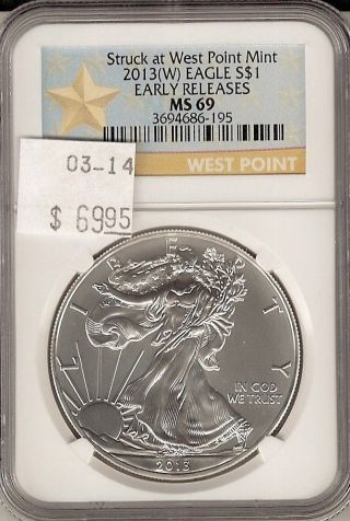 2013w Eagle Struck At West Point Early Releases S$1 Ms 69 Ngc Cert photo