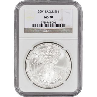2004 American Silver Eagle - Ngc Ms70 photo