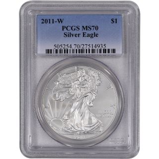 2011 - W American Silver Eagle Uncirculated Collectors Burnished - Pcgs Ms70 photo