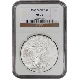 2008 American Silver Eagle - Ngc Ms70 photo