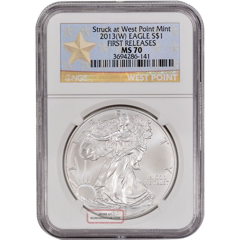 2013 - (w) American Silver Eagle - Ngc Ms70 - First Releases - West