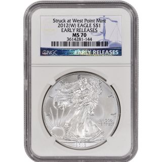 2012 - (w) American Silver Eagle - Ngc Ms70 - Early Releases photo