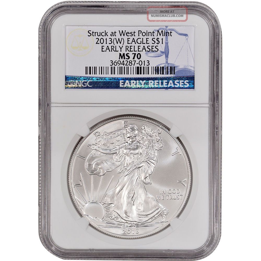 2013 - (w) American Silver Eagle - Ngc Ms70 - Early Releases