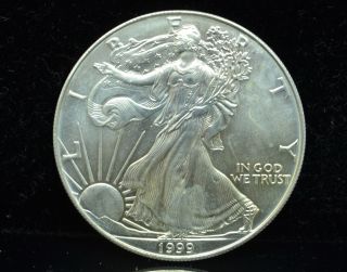 1999 American Eagle Silver Dollar 1 Troy Oz.  999 Fine Silver Low Opening Bid photo