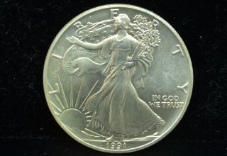 1991 American Eagle Silver Dollar 1 Troy Oz.  999 Fine Silver Low Opening Bid photo