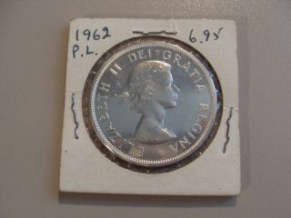 1962 Canadian Vintage Proof Like P.  L.  1 Dollar Silver Coin photo