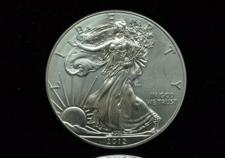 2012 American Eagle Silver Dollar 1 Troy Oz.  999 Fine Silver Low Opening Bid photo