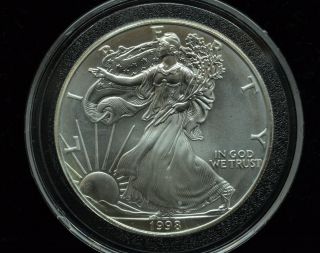 1998 American Eagle Silver Dollar 1 Troy Oz.  999 Fine Silver Low Opening Bid photo