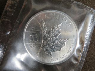 1oz Olympic Silver Maple Leaf Coin Inukshuk 2008 Mylar Pouch photo