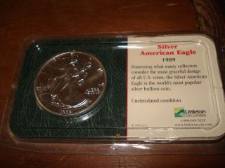 Silver American Eagle 1989 By Littleton Company photo
