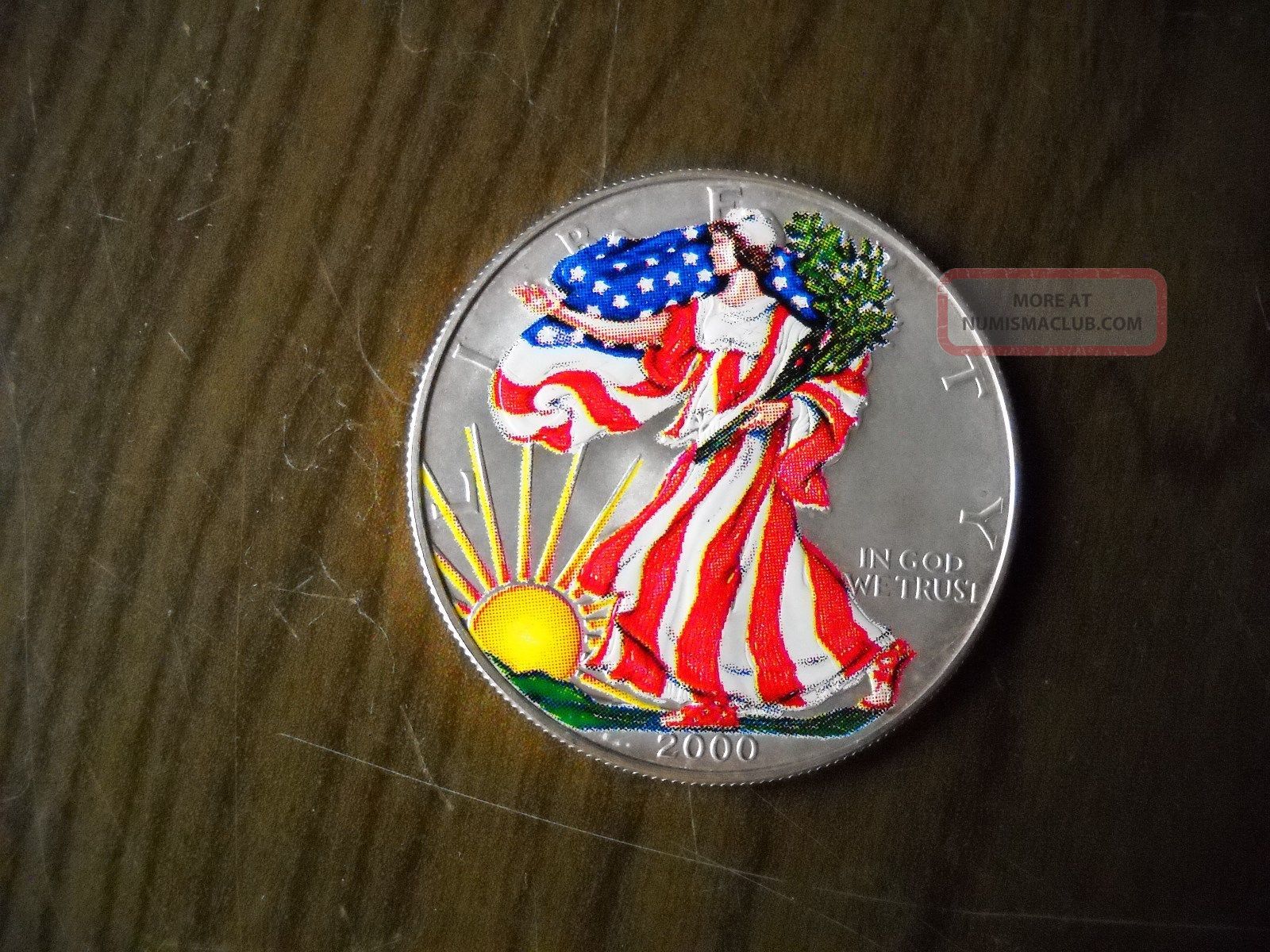 2000 Painted Silver Eagle Lady Liberty 2000-painted-silver-eagle-lady-liberty