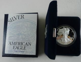 2000 - P Silver Eagle Proof S$1 - 1 Troy Oz.  999 Fine Silver - W/ Box &.  ;) photo