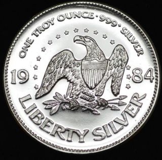 1984 Silver Liberty A - Mark.  999 One Troy Ounce Pure Silver.  ;) photo