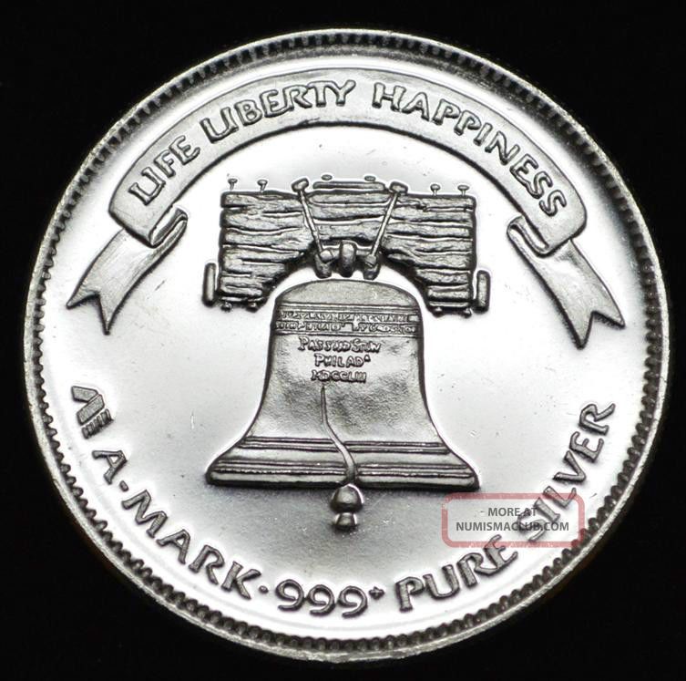 1984 Silver Liberty A Mark 999 One Troy Ounce Pure Silver 