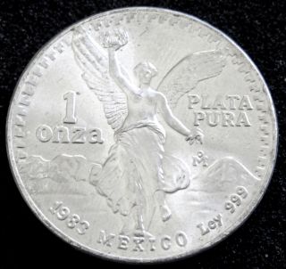 1983 1 Troy Oz.  999 Silver Mexican Libertad (bu) - photo